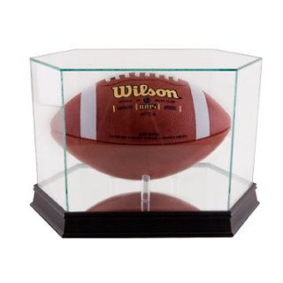 Glass Football Display Case, Black Trim