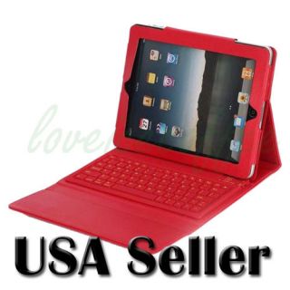Bluetooth Wireless Keyboard with Leather Case Stand Cover iPad 1 2 2nd 