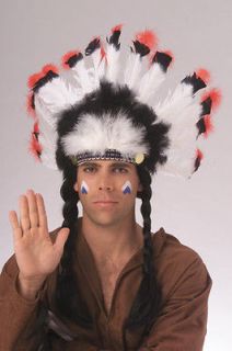 Native American Indian Chief Costume Feather Headdress