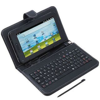 USB Keyboard Leather Case Cover Stand + Stylus Pen For 7 inch Tablet 