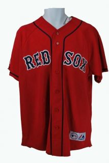 MAJESTIC JERSEY MLB BASEBALL RED SOX PATCHED RED REPLICA RED NAVY 