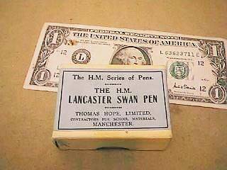   Hope Ltd Manchester   The H.M. Lancaster Swan Pen empty Box c 1950