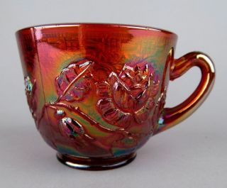   ROSES / PERSIAN MEDALLION by FENTON AMETHYST CARNIVAL GLASS PUNCH CUP