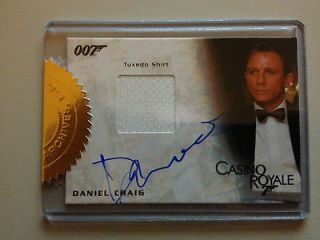 James Bond Mission Logs Daniel Craig Tuxedo Shirt auto / autograph 