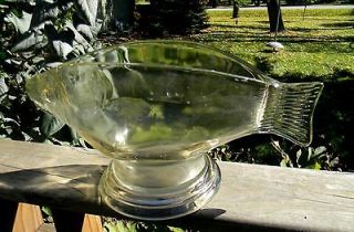 Rare Large Clear Glass Depression Glass Fishbowl   1920s 1930s