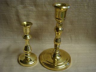 Solid Brass Candle Holders   One Baldwin & One Partylite