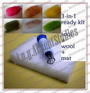   Felting Tool Foam Pad Mat Wool Roving Embroidery Stitching Needle Kit