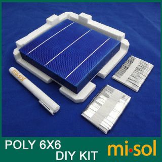   DIY KIT for solar panel 40pcs POLY 6X6, Flux Pen, Tabbing Bus wire