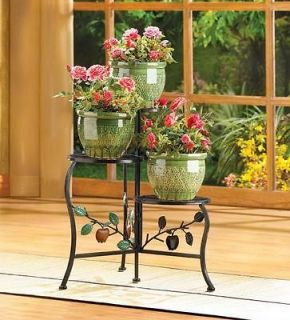 Wrought Iron Triple Tier Gate Design Country Style Apple Plant Stand