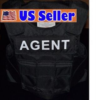 WHITE AGENT TAG // Body Armor Bullet Proof Vest 3A SIZE LARGE NEW