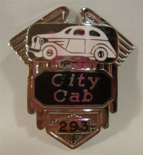 City Cab Metal Badge Taxi Cab Driver Transportation Pin Tag