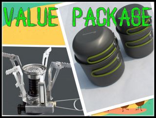   Mili​tary outdoor cookware Pot +Portable camping stove Camping
