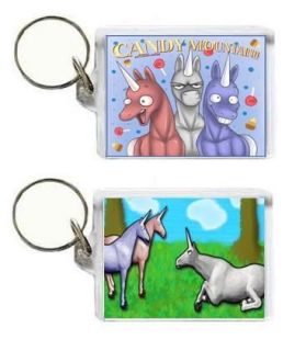 Charlie The Unicorn, Candy Mountain, Cartoon YouTube Keyring Bag tag 