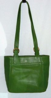 COACH #4157 Green Leather Shoulder satchel Hobo Handbag