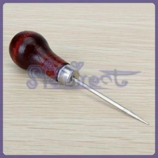 handcraft DIY Wooden Handle Leather Stitching Sewing Awl Repair Tool