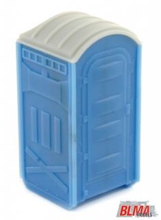 BLMA HO Scale Portable Toilets 2 Pack Ready to Place Painted Blue 
