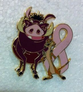   and Pumba Lion King Pink Ribbon Breast Cancer Awareness Pin Badge