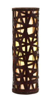 NEW Wood Criss Cross Design Lamp.Rectangle Trellis.Earthy Natural 
