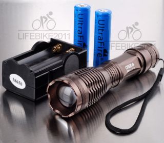   CREE XM LT6 LED Flashlight Torch Zoom Lamp Light 2X18650+Charger
