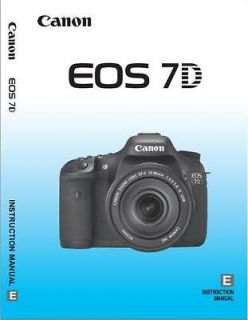 Canon EOS 7D 7 D Instruction Owners Manual EOS7D Book