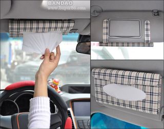 Car sun visor Tissue box Auto accessories holder Paper napkin clip  PU 
