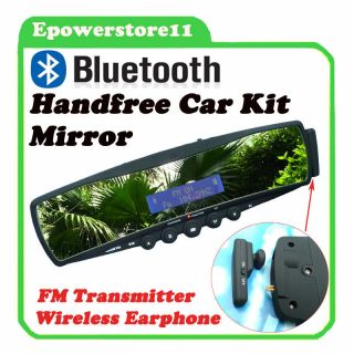   Speaker Hand free Car kit FM Transmitter MP3 Player Car Rear Mirror