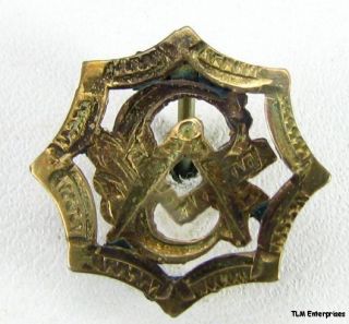 MASONIC   10k Gold Square & Compass Antique Lapel PIN