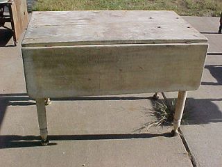 SHABBY OLD DROPLEAF FARM KITCHEN TABLE~CHIC DISTRESSED CHIPPED WORN 