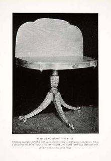 1939 Print Card Table Furniture Satinwood Duncan Phyfe Furniture Maker 
