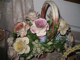 Capodimonte Flower Floral Vintage Basket
