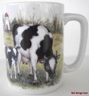 Black White Cow Mug Cup Farm Otagiri Holstein Cows