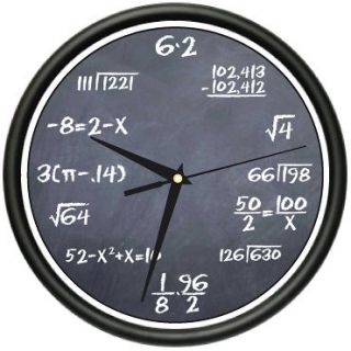 MATH CLASS 1 Wall Clock black chalkboard mathematics teacher classroom 
