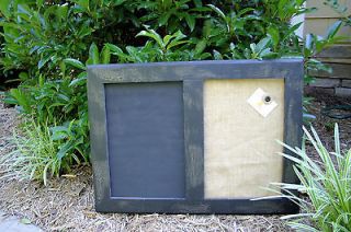 Black Vintage Style Frame Chalk Board & Cork board 30x22