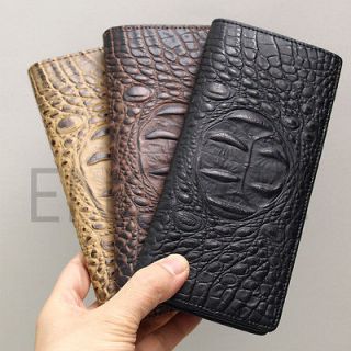   Style★NEW Patent Synthetic Leather Checkbook Mens Long Wallet