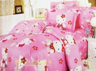 Hello Kitty with Little Red Flower King Bed Quilt Cover Set ***