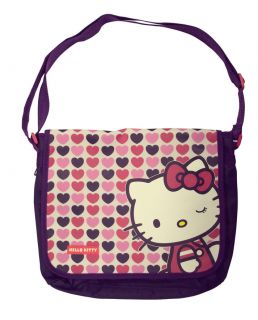 Hello Kitty Hearts Kids Messenger Bag Shoulder Cross Body Satchel 