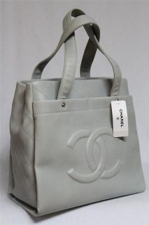 New Chanel Executive Grey Large Caviar Leather Shopper Tote Bag Retail 