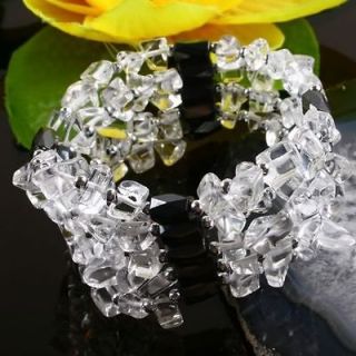 34.5 Rock Crystal Magnetic Hematite Necklace Bracelet