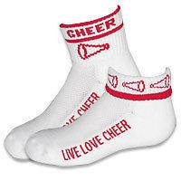 Cheerleading Ankle Socks with Live Love Cheer Megaphone