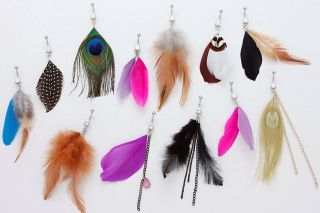 Belly Button Navel Ring w/ Dangle Feathers Pick Color