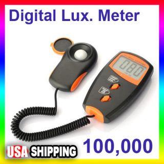 Digital LCD 100,000 Lux Light Meter Photometer Luxmeter 3 Range High 