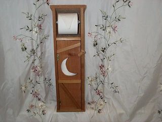 Handmade Cedar Wood Outhouse Toilet Tissue Paper Holder
