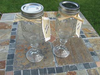 Set 2 Redneck Hillbilly mason jar wine glasses gift ~16 oz ~ new w/tag