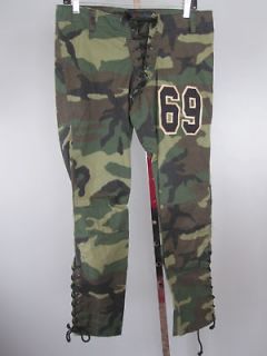 NEW SUBMISSION WiNE CAMO 69 FOOTBALL WORKiNG CLASS JEANS BUNCHED KNEES 