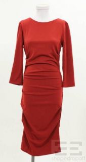 Nicole Miller Studio Red Jersey Ruched Dress Size M