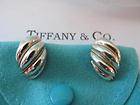 Vintage Tiffany & Co. Sterling Silver & 18K Rope Hoop Clip on Earrings