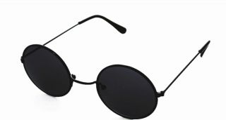 John Lennon Sunglasses Round Hippie Shades Retro Smoked Black Lenses 