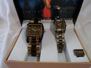 HIS AND HERS WRISTWATCH GIFT SET BY CHARLES RAYMOND NEW YORK ***NEW 