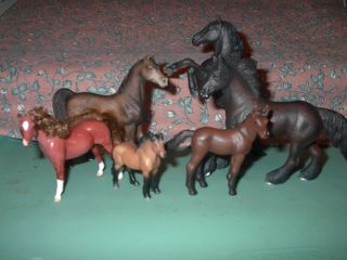 Lot of Miniature Model Horses Germany SCHLEICH Lot & BREYER Reeves 
