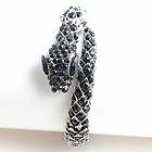 Chic Black Rhinestone Animals Snake Bracelet Bangle Antique Silver 